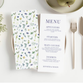 緑の黄色のフローラ結婚カード