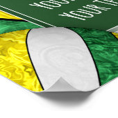 緑の黄色の女の子バレーボールチームの写真 ポスター (角)