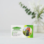 緑の黄色の気に芝生、草刈りと造園 名刺 (スタンド正面)