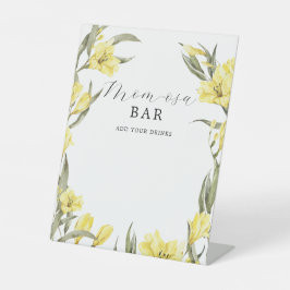 緑の黄色の水の色の花mom-osaバー 台座サイン