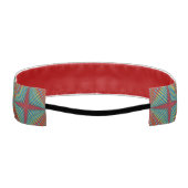 緑の黄色の燃えたオレンジ色の幾何学的パターン民族 アスレチックヘッドバンド (裏面)