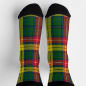 緑の黄色の赤い格子縞 ソックス (上部)