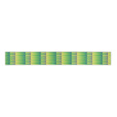 緑の黄色の青のパタストライプのーン グログランリボン (正面)