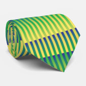 緑の黄色の青のパタストライプのーン ネクタイ (ロール)