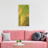 緑の黄色の非対称フラクタル キャンバスプリント (インサイチュ (リビング))