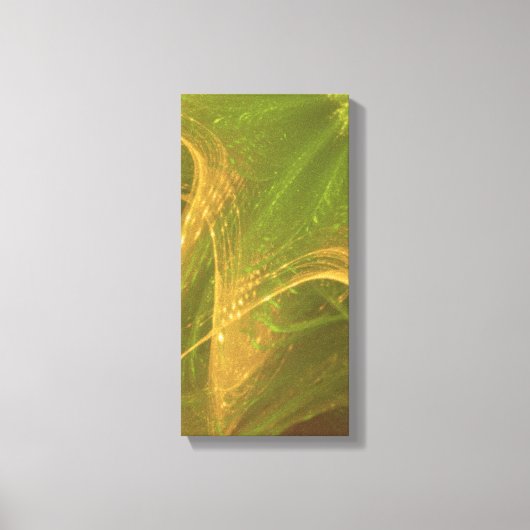 緑の黄色の非対称フラクタル キャンバスプリント (正面)