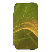 緑の黄色の非対称フラクタル INCIPIO iPhoneウォレットケース (フォリオ 正面)