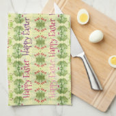 緑の黄色 キッチンタオル (四つ折り)