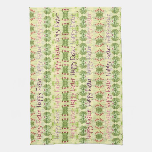 緑の黄色 キッチンタオル (縦)