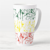 緑の黄色。レッド カフェラテマグ (右アングル)