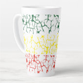 緑の黄色。レッド カフェラテマグ (左アングル)