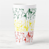 緑の黄色。レッド カフェラテマグ (正面)