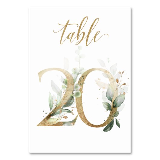 緑の黄金の葉　テーブル２０　テーブルナンバー テーブルナンバー (正面)