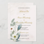 緑の黄金結婚の 招待状 (正面/裏面)