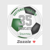 緑の黒いサッカーチームが男の子をカラー シール (シート)