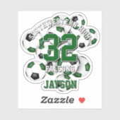 緑の黒いサッカーチームが男の子をカラー シール (シート)