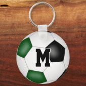 緑の黒いサッカーチームの女の子の男の子スポーツギフト キーホルダー (裏面)