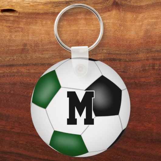 緑の黒いサッカーチームの女の子の男の子スポーツギフト キーホルダー (裏面)