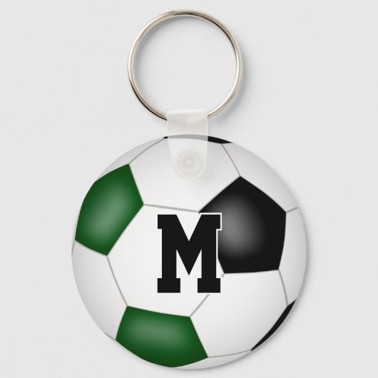 緑の黒いサッカーチームの女の子の男の子スポーツギフト キーホルダー (裏面)