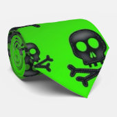緑の黒いスカルフェージネクタイ ネクタイ (ロール)
