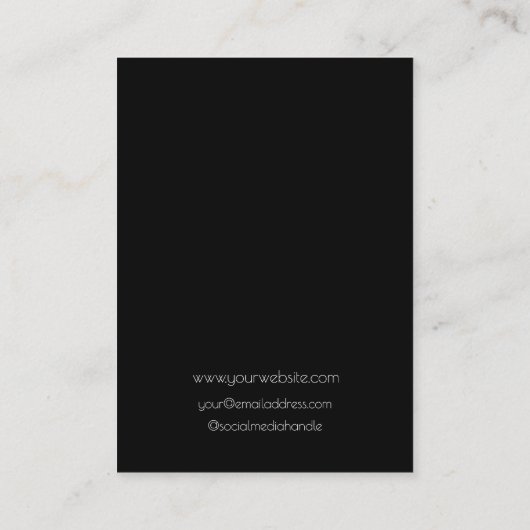 緑の黒いスクリプトジュエリーロゴのイヤリングディスプレイ 名刺 (裏面)