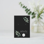 緑の黒いスクリプトジュエリーロゴのイヤリングディスプレイ 名刺 (スタンド正面)