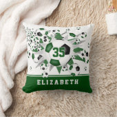 緑の黒いスポーツルームサッカーボール クッション (ブランケット)