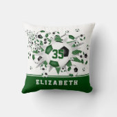 緑の黒いスポーツルームサッカーボール クッション (裏面)