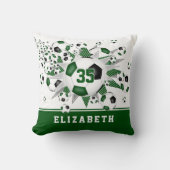 緑の黒いスポーツルームサッカーボール クッション (正面)