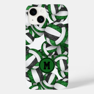 緑の黒いチームの色ガーリーバレーボールのパターン Case-Mate iPhone 14ケース