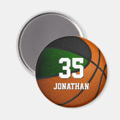 緑の黒いバスケットチームは男の子を色男 マグネット (正面/裏面)