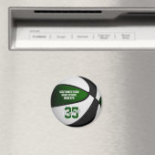 緑の黒いバスケットボールチームカラー マグネット (インサイチュ (食洗機))