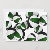 緑の黒いバスケット女の子の男の子の誕生日パーティー 招待状 (裏面)