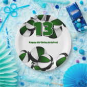 緑の黒いバスケット女の子の男の子スポーツパーティー ペーパープレート (パーティー)