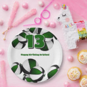 緑の黒いバスケット女の子の男の子スポーツパーティー ペーパープレート (パーティー)