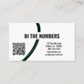 緑の黒い数字カスタムの写真QRコード 名刺 (裏面)