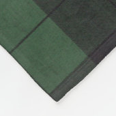 緑の黒い格子縞のフリースの素朴な国毛布 フリースブランケット (角)