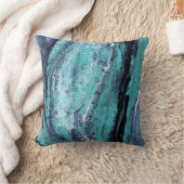 緑の黒い渦巻き クッション (ブランケット)