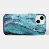 緑の黒い渦巻き iPhoneケース (裏面横)