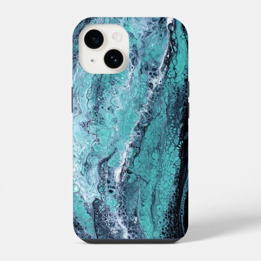緑の黒い渦巻き iPhoneケース (裏面)