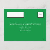 緑の黒い渦巻結婚き シーズンポストカード (裏面)