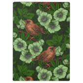 緑の黒い緑の上にウォレンとヘレボア クリップボード (裏面)