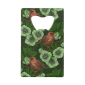 緑の黒い緑の上にウォレンとヘレボア クレジットカード栓抜き (裏面)