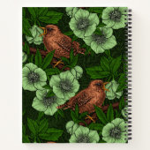 緑の黒い緑の上にウォレンとヘレボア ノートブック (裏面)