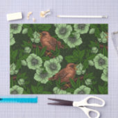 緑の黒い緑の上にウォレンとヘレボア 薄葉紙 (クラフト)