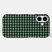 緑の黒い織りパターン Case-Mate iPhoneケース (裏面 (横))