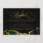 緑の黒い金ゴールド披露宴結婚の方向 エンクロージャーカード (正面)