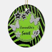 緑の黒い銀製のシマウマの菓子15の写真のオーナメント セラミックオーナメント (左)