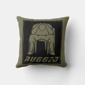 緑の黒い頑丈な男のホールディングヘッド |考えの男 クッション (裏面)