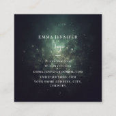 緑の黒かすかな優しいグリッター背景 スクエア名刺 (裏面)